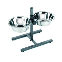 COMEDERO DOBLE REGULABLE 25cm 2 X 2,6 l