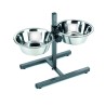 COMEDERO DOBLE REGULABLE 25cm 2 X 2,6 l