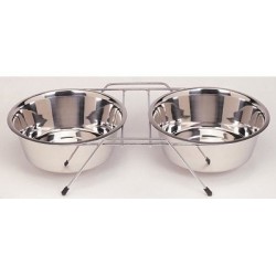 COMEDERO DOBLE 21cm C/SOPORTE 2 X 1,60 l