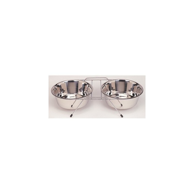 COMEDERO DOBLE 21cm C/SOPORTE 2 X 1,60 l