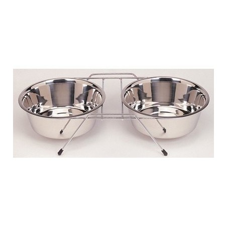 COMEDERO DOBLE 21cm C/SOPORTE 2 X 1,60 l