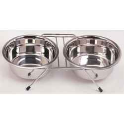 COMEDERO DOBLE 25cm C/SOPORTE 2 X 2,60 l