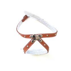 PETRAL CUERO C/FORNITURA 25 CM