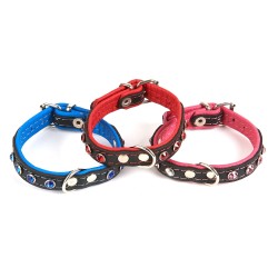 COLLAR PIEL LUXURY NEO/CRISTAL 1.2X25 CM