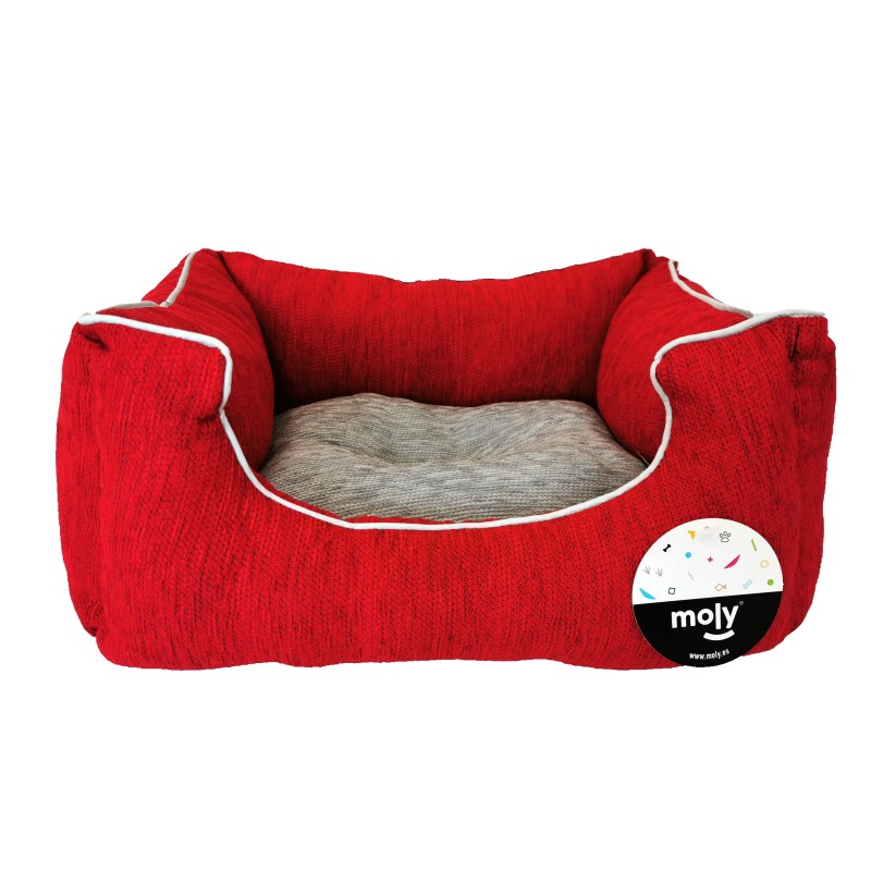 CUNA RECT. CHENILLA ROJA T-1 50*42*21