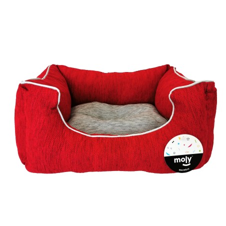 CUNA RECT. CHENILLA ROJA T-1 50*42*21