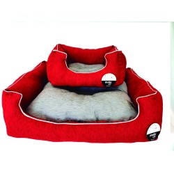 CUNA RECT. CHENILLA ROJA T-1 50*42*21