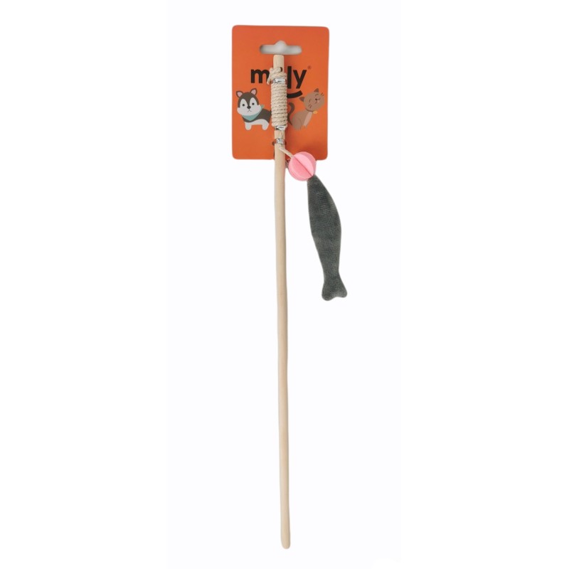Caña Interactiva de 40 cm con Pescadito para Gatos