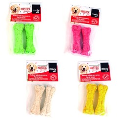 Hueso prensado colores 10 cm pack 2 unid para perros felices