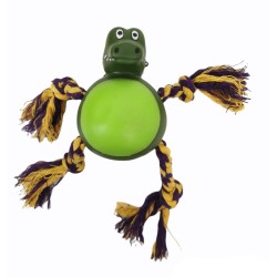Juguete Mordedor para Perro de Caucho y Cuerda 17 cm