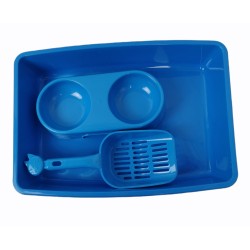 KIT PARA GATO BANDEJA/COMEDERO/PALA 37X26