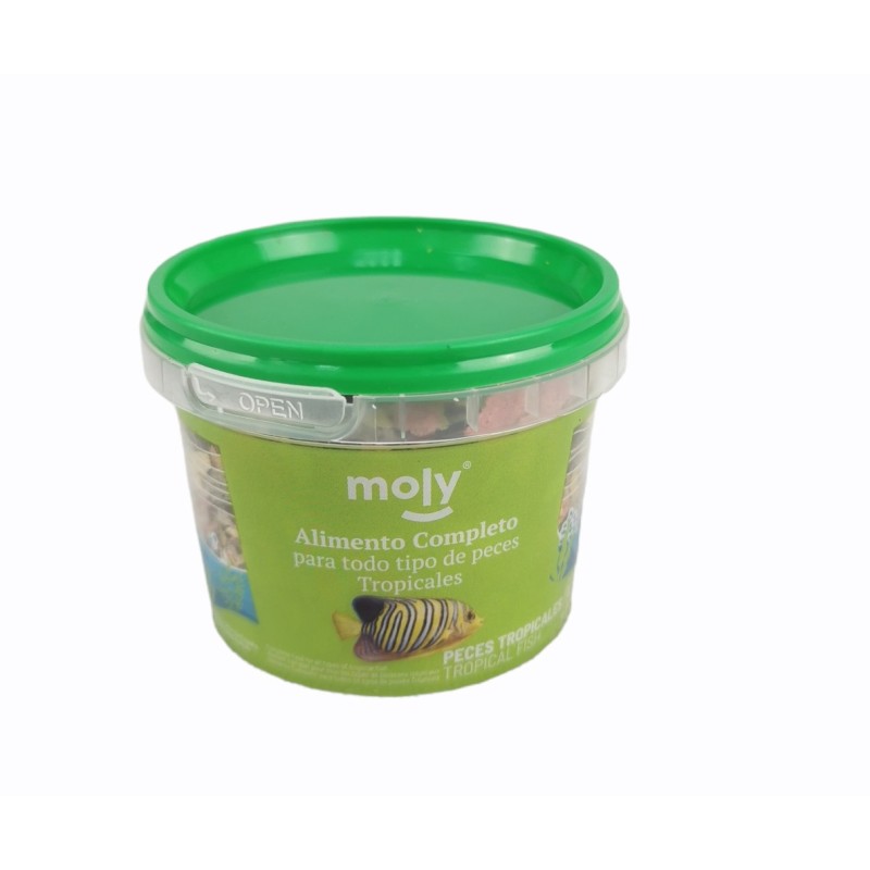 Alimento en escamas para peces tropicales Moly - Nutrición óptima