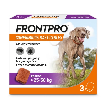 Comprimidos masticables Frontpro: elimina pulgas y garrapatas
