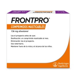 Comprimidos masticables Frontpro: elimina pulgas y garrapatas
