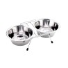 COMEDERO DOBLE 16.5CM C/SOPORTE 2X0.70L