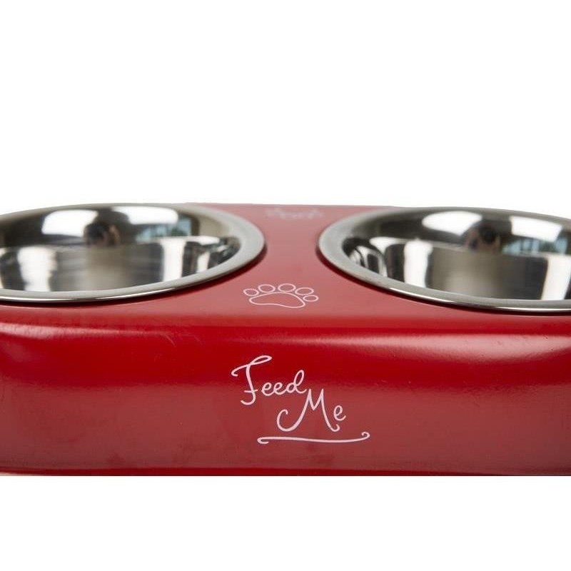 Comedero doble de acero para perros - Antideslizante y práctico Comedero doble de acero para perros - Antideslizante y práctico