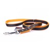 Ramal Piel Luxury Naranja Reflectante para Perros 220 cm