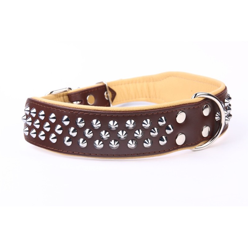 Collar de Piel Luxury con Clavo para Mascotas - 75 cm