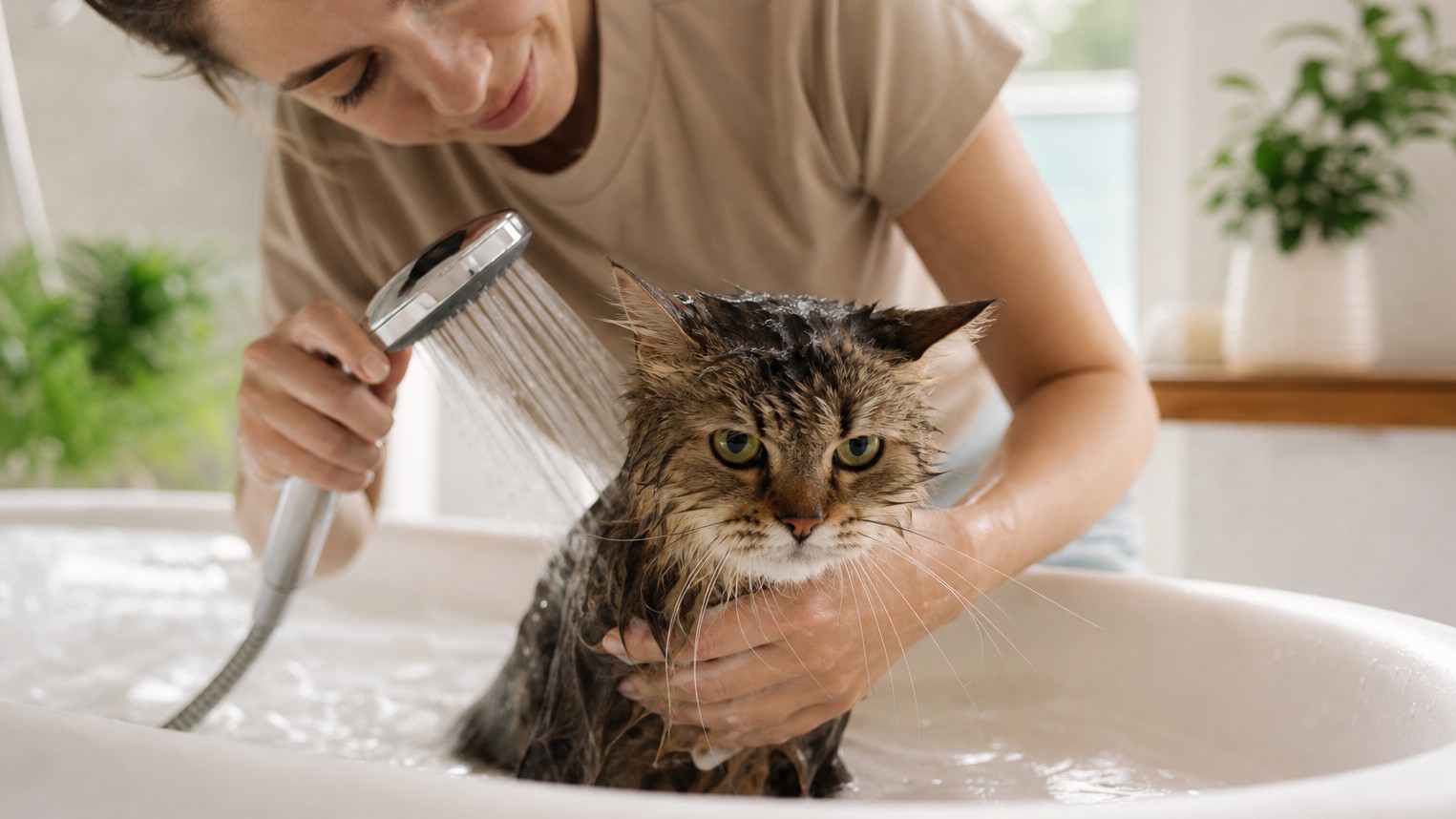 Cómo bañar a un gato