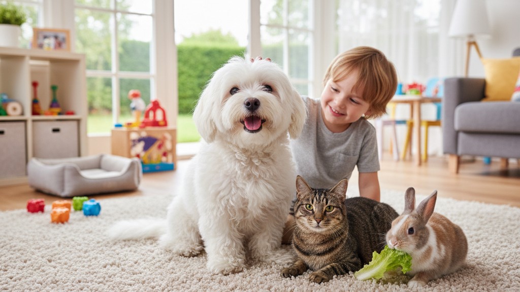 Consejos para la convivencia del Bolognese con niños y otros animales
