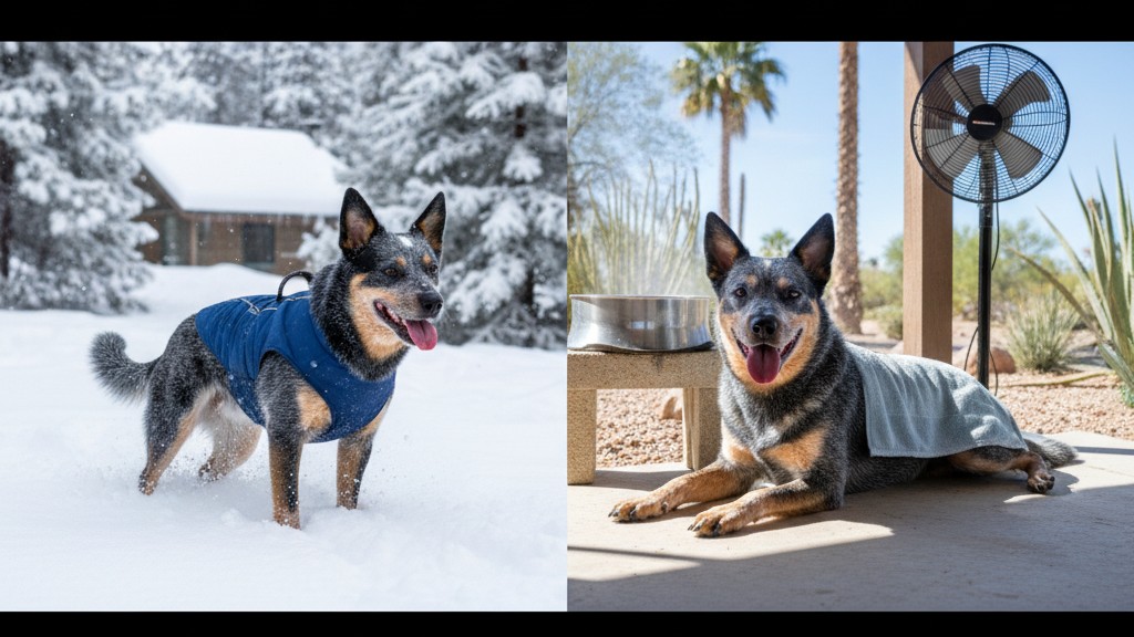 Cuidados Específicos para Blue Heeler en Climas Cálidos y Fríos