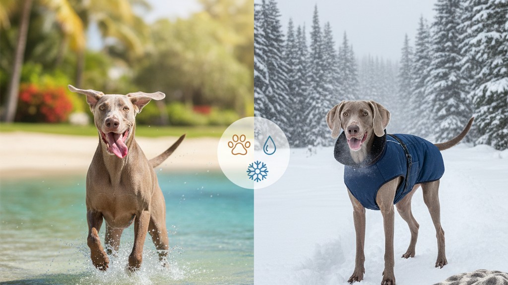 Cuidados específicos para Weimaraners en climas cálidos y fríos