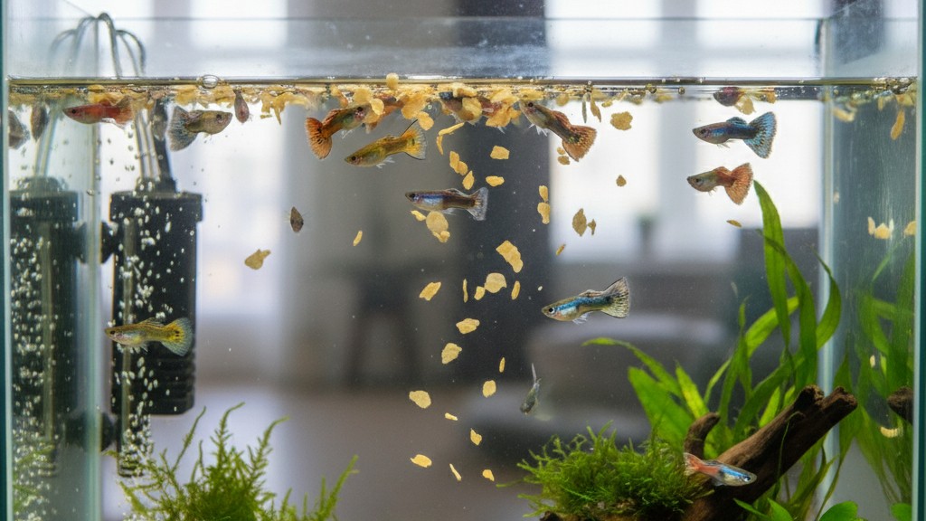 Alimentación adecuada para guppys: tipos y frecuencia