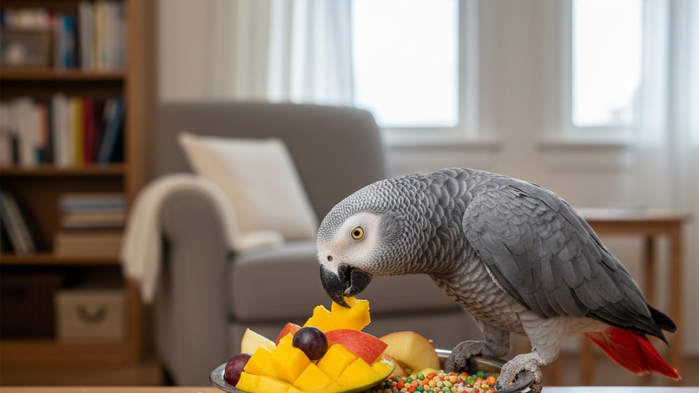 Alimentación equilibrada para un Loro Gris Africano saludable