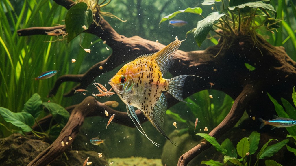 Alimentación ideal para un Pez Ángel Manchado saludable