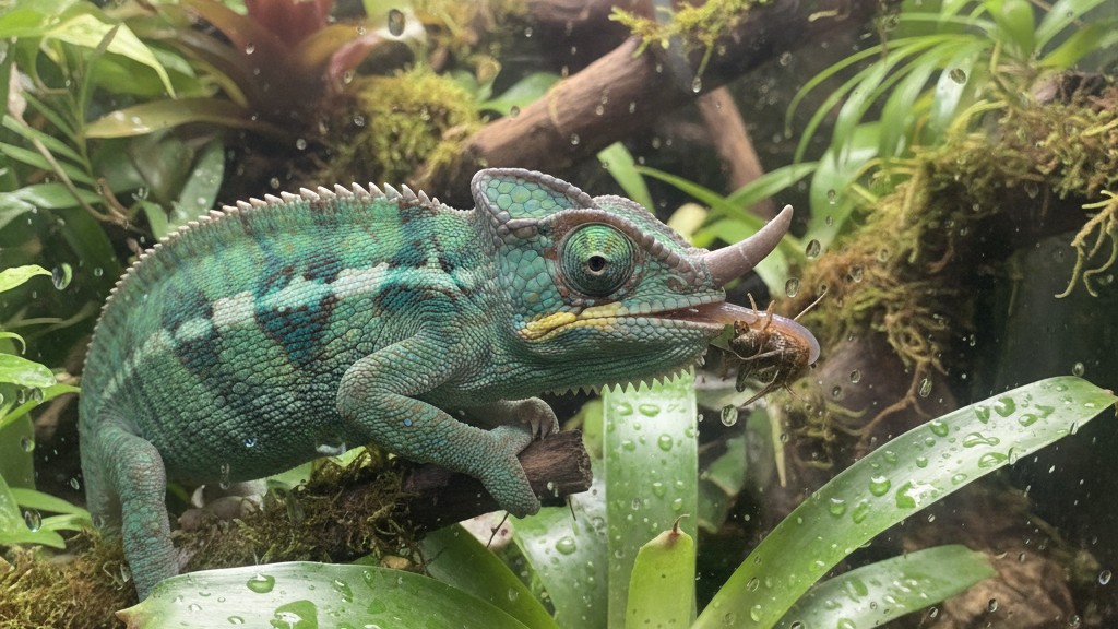 Alimentación adecuada para un camaleón de Jackson saludable