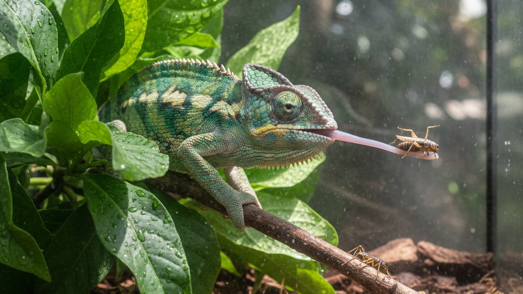Alimentación adecuada para un camaleón de Yemen saludable