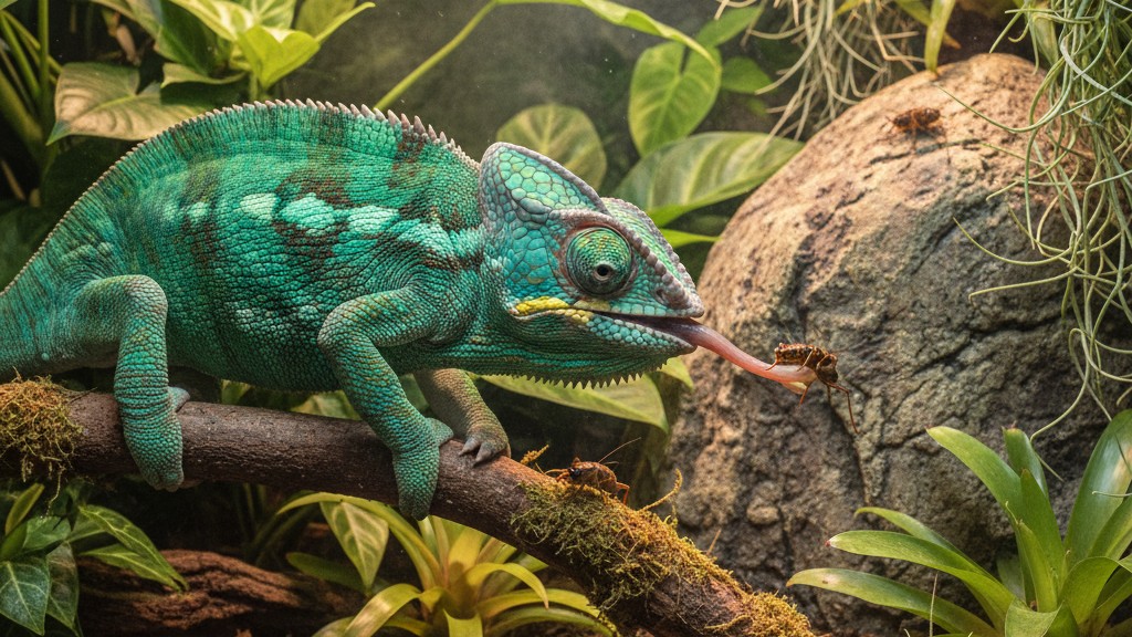 Alimentación ideal para un camaleón de Parson saludable