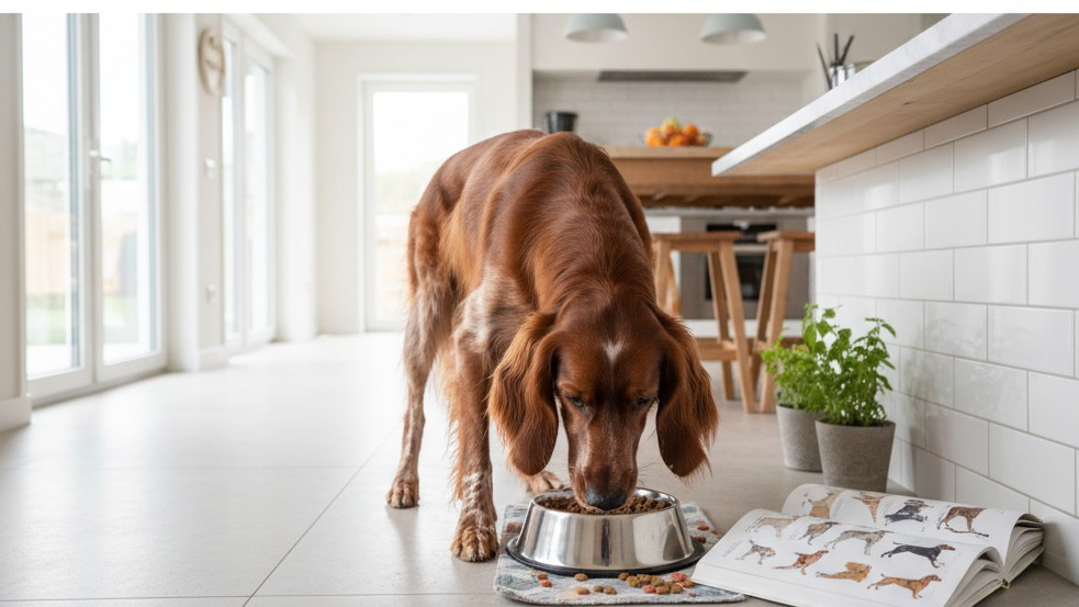 Nutrición adecuada para un Setter Irlandés Rojo y Blanco saludable