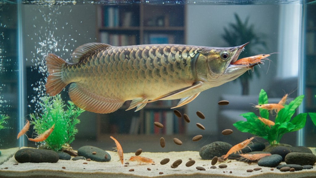 Alimentación adecuada para la Arowana en acuarios domésticos