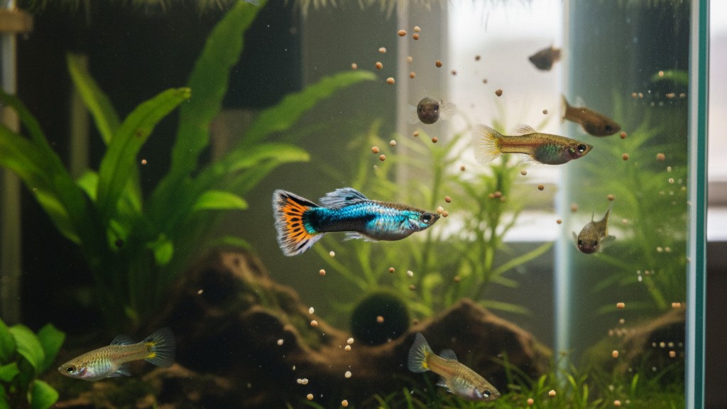 Alimentación adecuada para un guppy Endler saludable