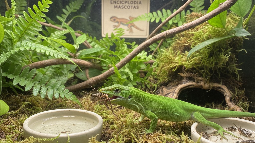 Alimentación adecuada para el lagarto verde en cautiverio