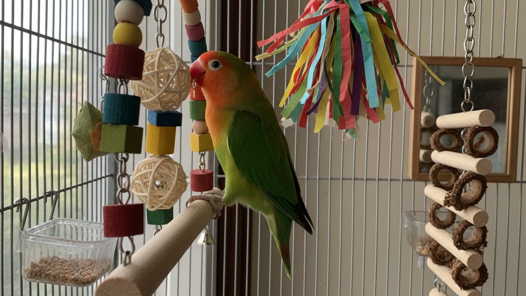 Temperamento y actividades para un Agapornis Cabeza Naranja feliz