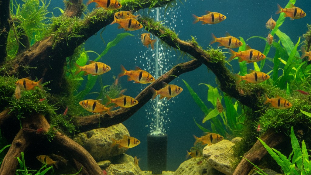 Comportamiento típico del Barbo tigre en el acuario