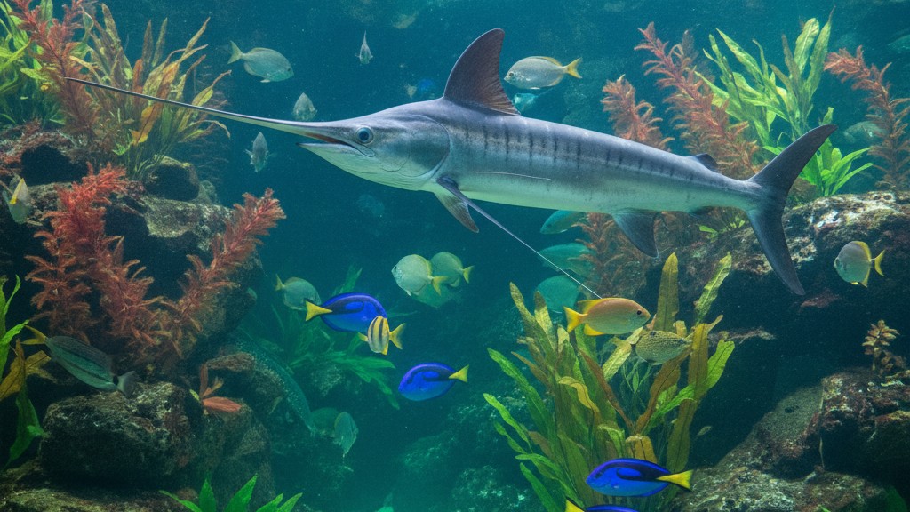 Comportamiento y relación del pez espada con su entorno y familia