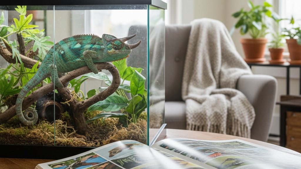 Consejos para la convivencia con un camaleón de Jackson en casa