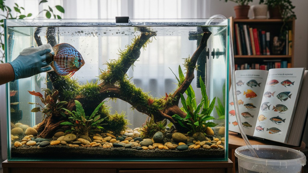 Cuidados esenciales para un pez Disco saludable y feliz