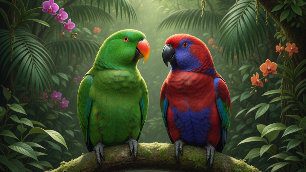 Características y origen del Loro Eclectus