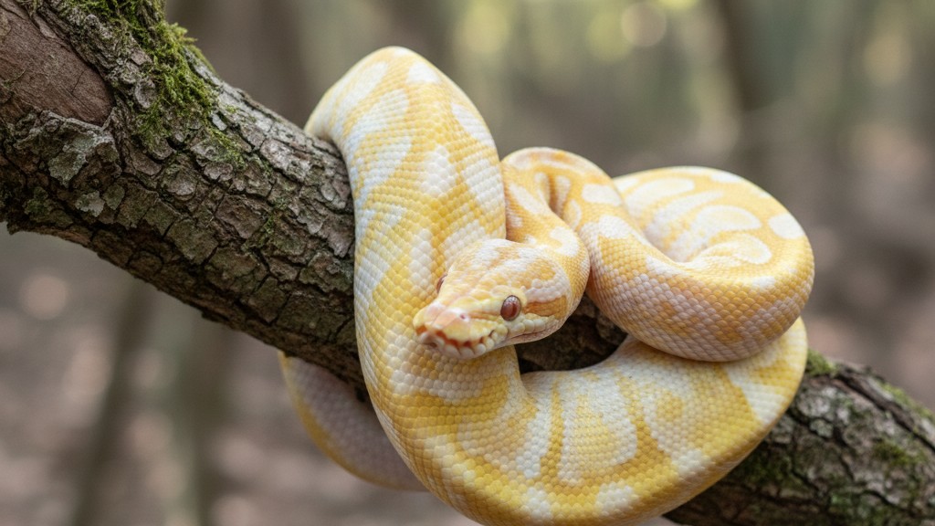 Características y origen de la serpiente bola albina