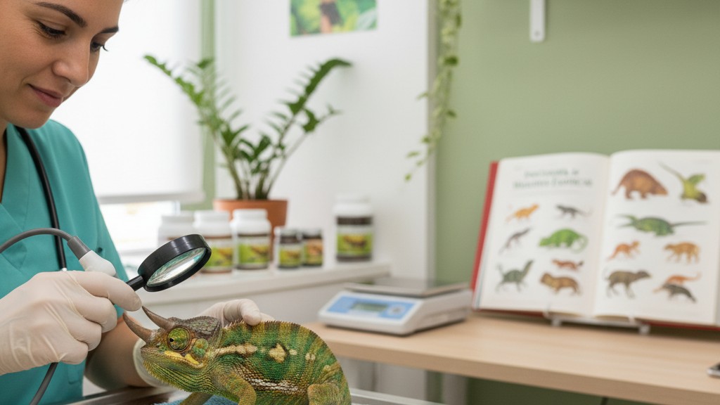 Salud y prevención para un camaleón de Jackson fuerte