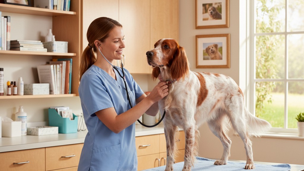Salud y cuidados preventivos del Setter Irlandés Rojo y Blanco