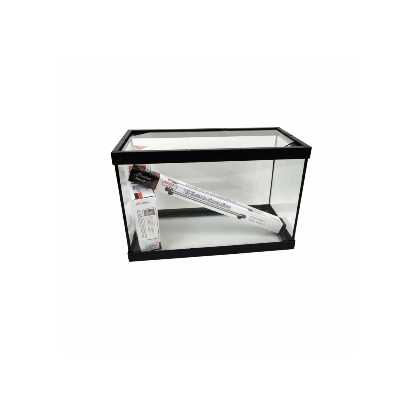 ACUARIO CRISTAL C/M NEGRO 20 LTS KIT COMPLETO 40X2
