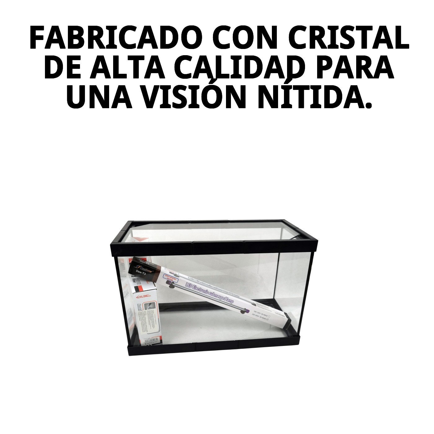 ACUARIO CRISTAL C/M NEGRO 20 LTS KIT COMPLETO 40X2