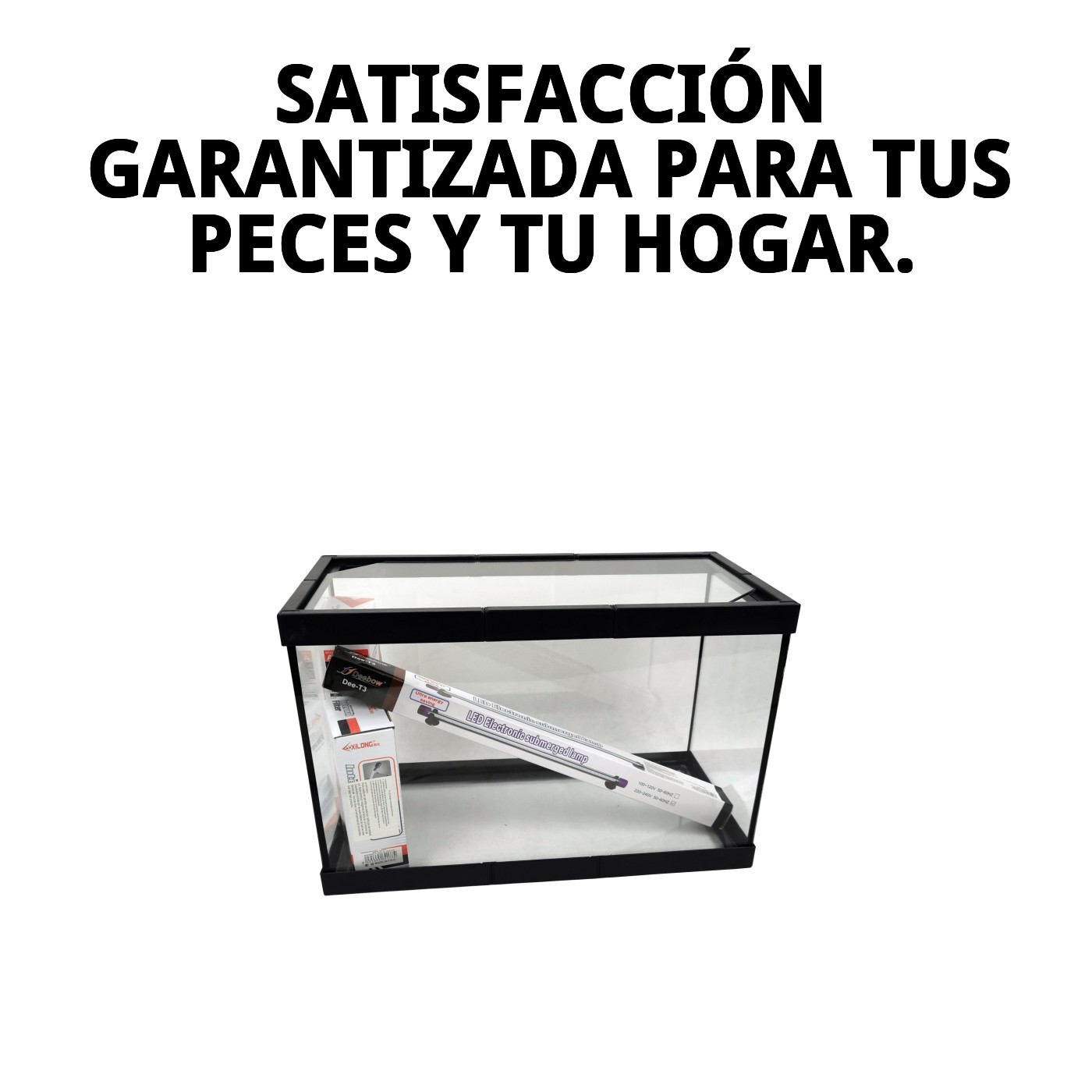 ACUARIO CRISTAL C/M NEGRO 20 LTS KIT COMPLETO 40X2