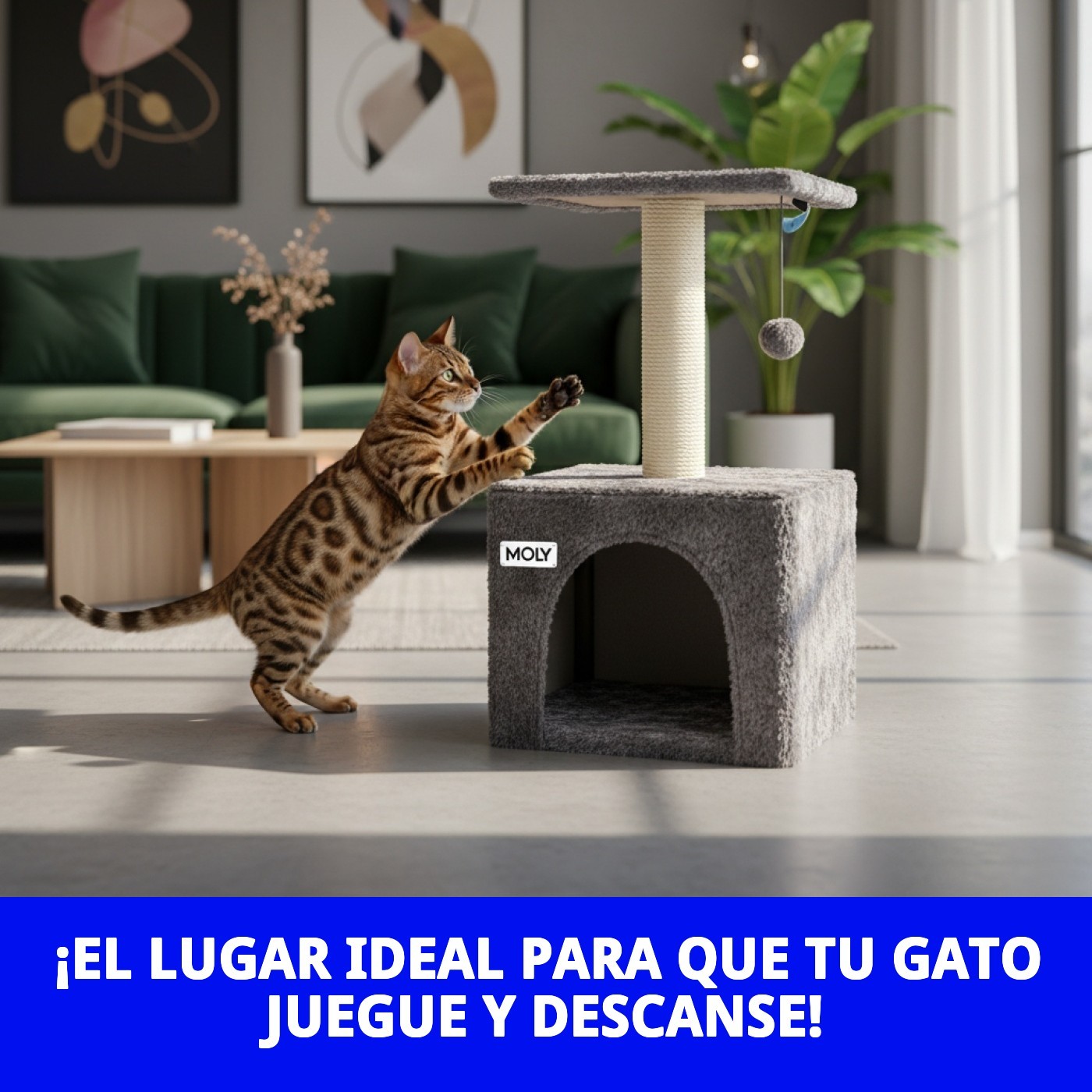 ARBOL RASCADOR GATO MODELO LISBOA 35*35*62 CM