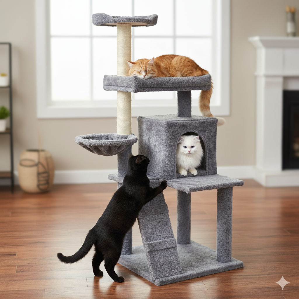 ARBOL RASCADOR GATO MODELO PARIS 49X49X132 CM